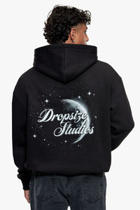 MOON PRINT HOODIE WITH RHINESTONES BLACK