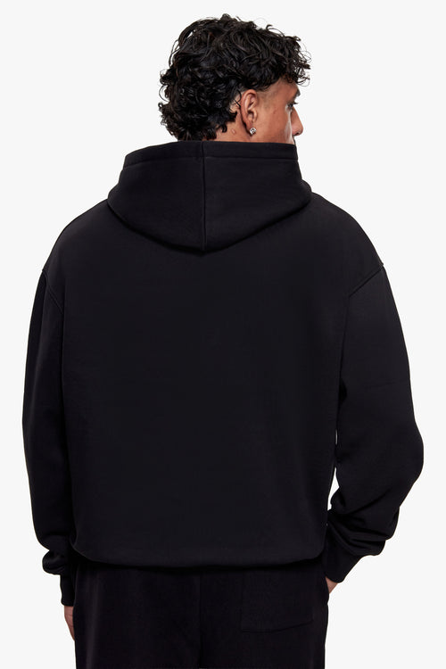 MOON HILL PRINT HOODIE WITH RHINESTONES BLACK