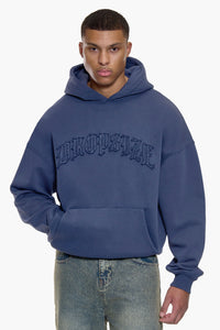 LOGO PATCH HOODIE WASHED SPACE  BLUE