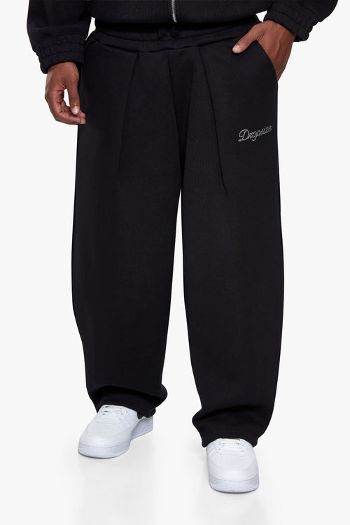 RHINESTONE LOGO BALLON FIT JOGGER BLACK