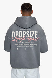 LIFESTYLE PRINT HOODIE WASHED GREY