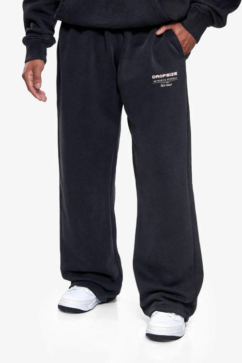 STARDUST OPEN LEG JOGGER ACID WASHED BLACK