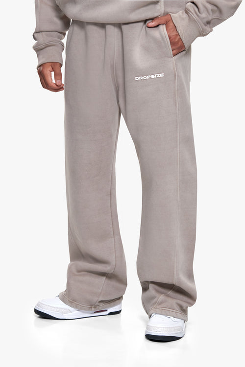 SEAMLINE OPEN LEG JOGGER WASHED BEIGE
