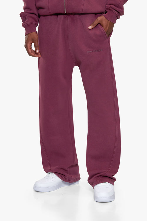 SEAMLINE OPEN LEG JOGGER WASHED CRANBERRY RED