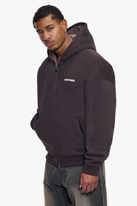 REVERSIBLE ZIP HOODIE BROWN CHOCOLATE