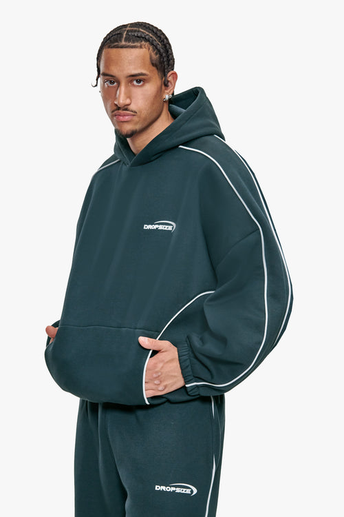 PIPING HOODIE MOSS GREEN
