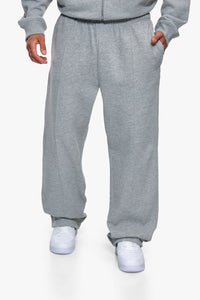 PINTUCK OPEN LEG JOGGER DARK GREY MELANGE