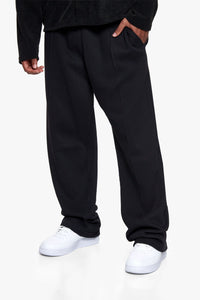 STRUCTURE PINTUCK OPEN LEG JOGGER BLACK