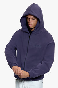 BOXY ZIP HOODIE INDIGO BLUE
