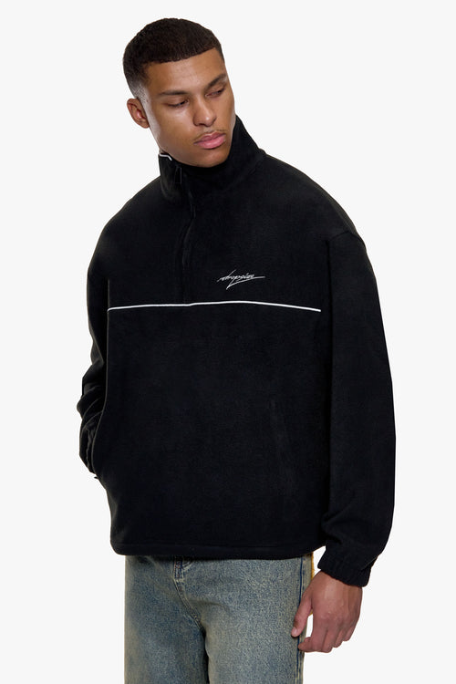 HALF ZIP SHERPA JACKET BLACK