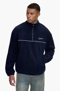 HALF ZIP SHERPA JACKET NAVY