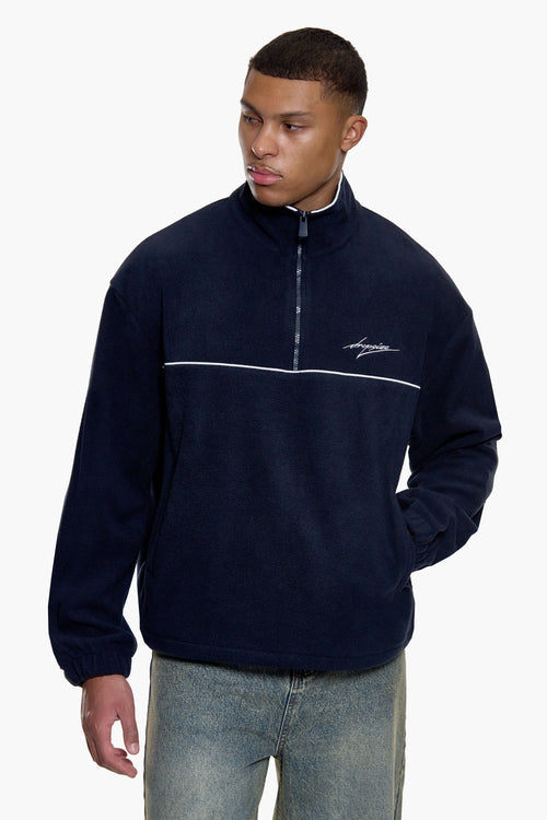 HALF ZIP SHERPA JACKET NAVY