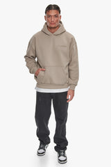 HEAVY OVERSIZE EMBO HOODIE SIMPLY TAUPE