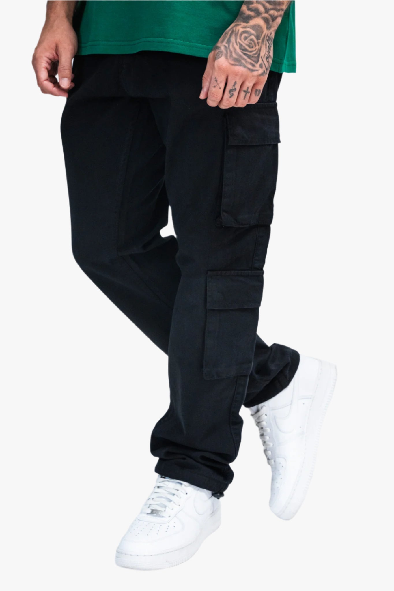 DOUBLE POCKET CARGO PANT BLACK