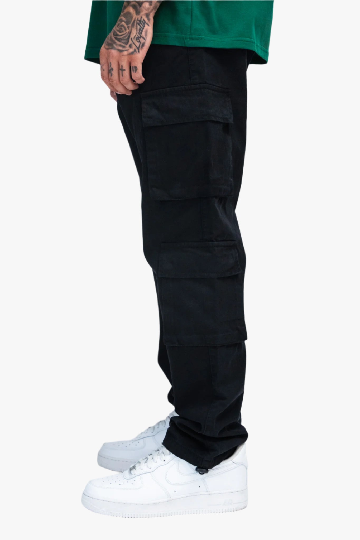 DOUBLE POCKET CARGO PANT BLACK
