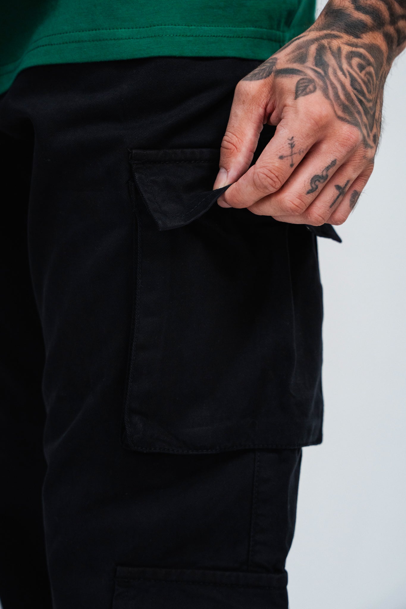 DOUBLE POCKET CARGO PANT BLACK