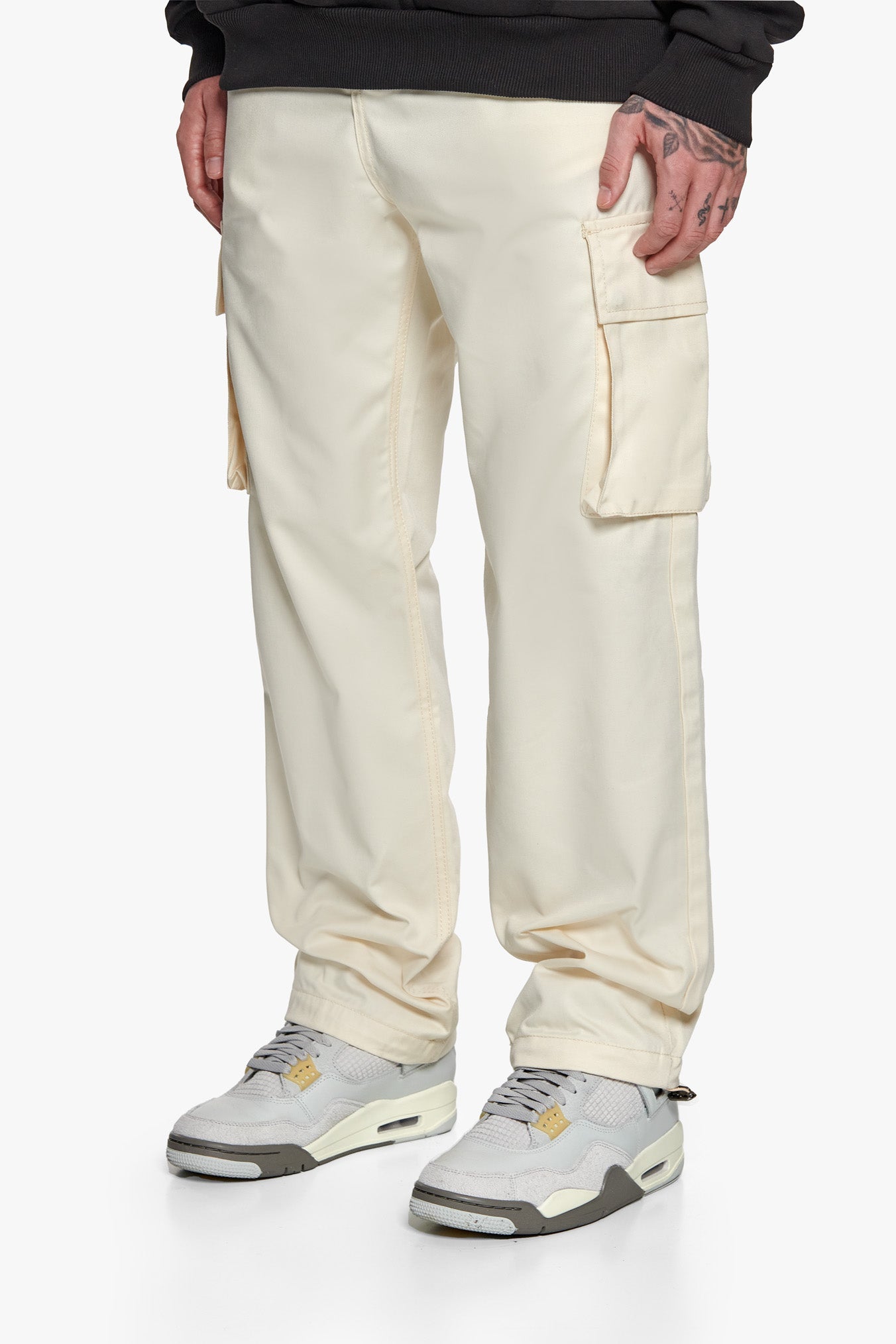 SINGLE CARGO POCKET WORKWEAR PANTS CREAM