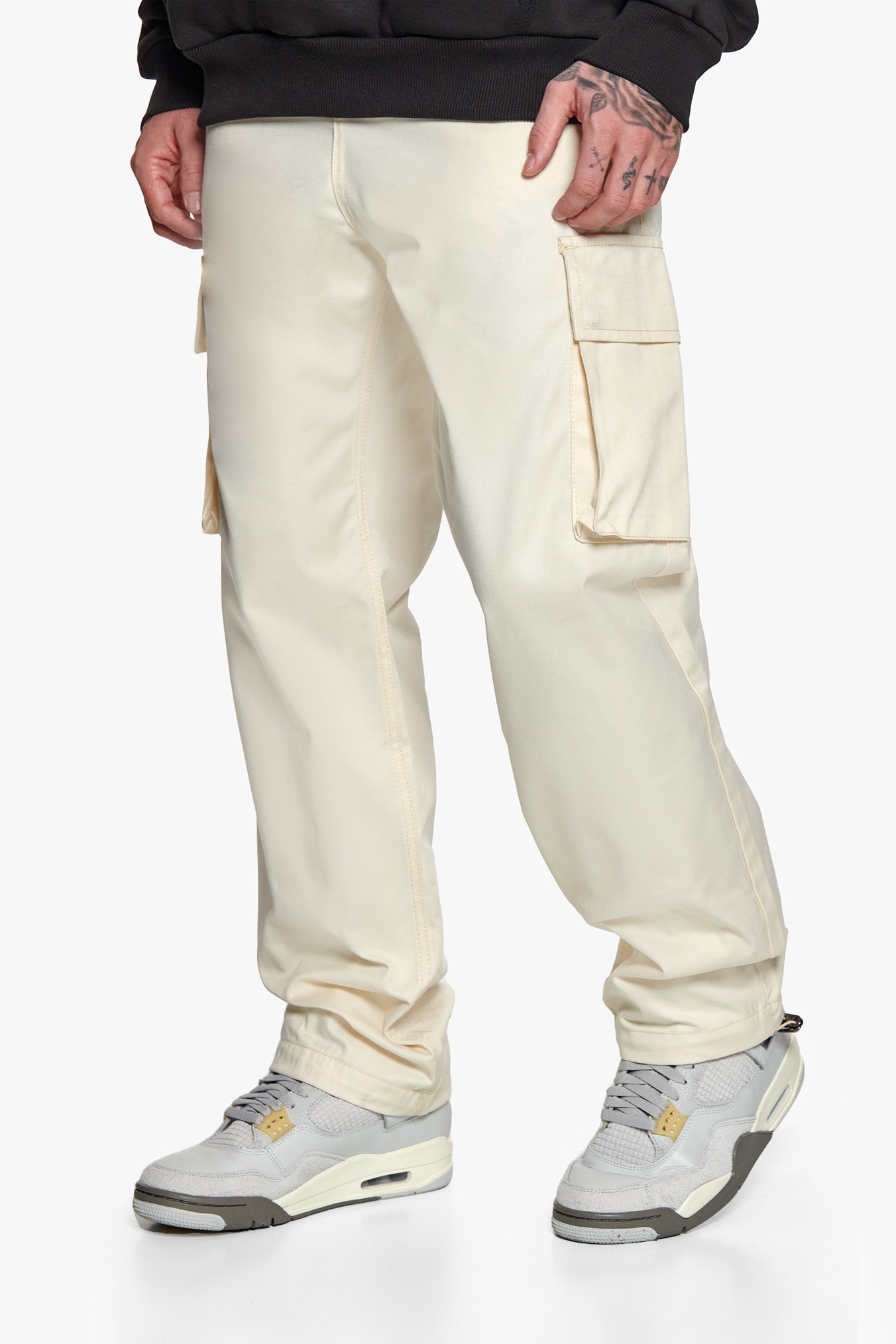 SINGLE CARGO POCKET WORKWEAR PANTS CREAM