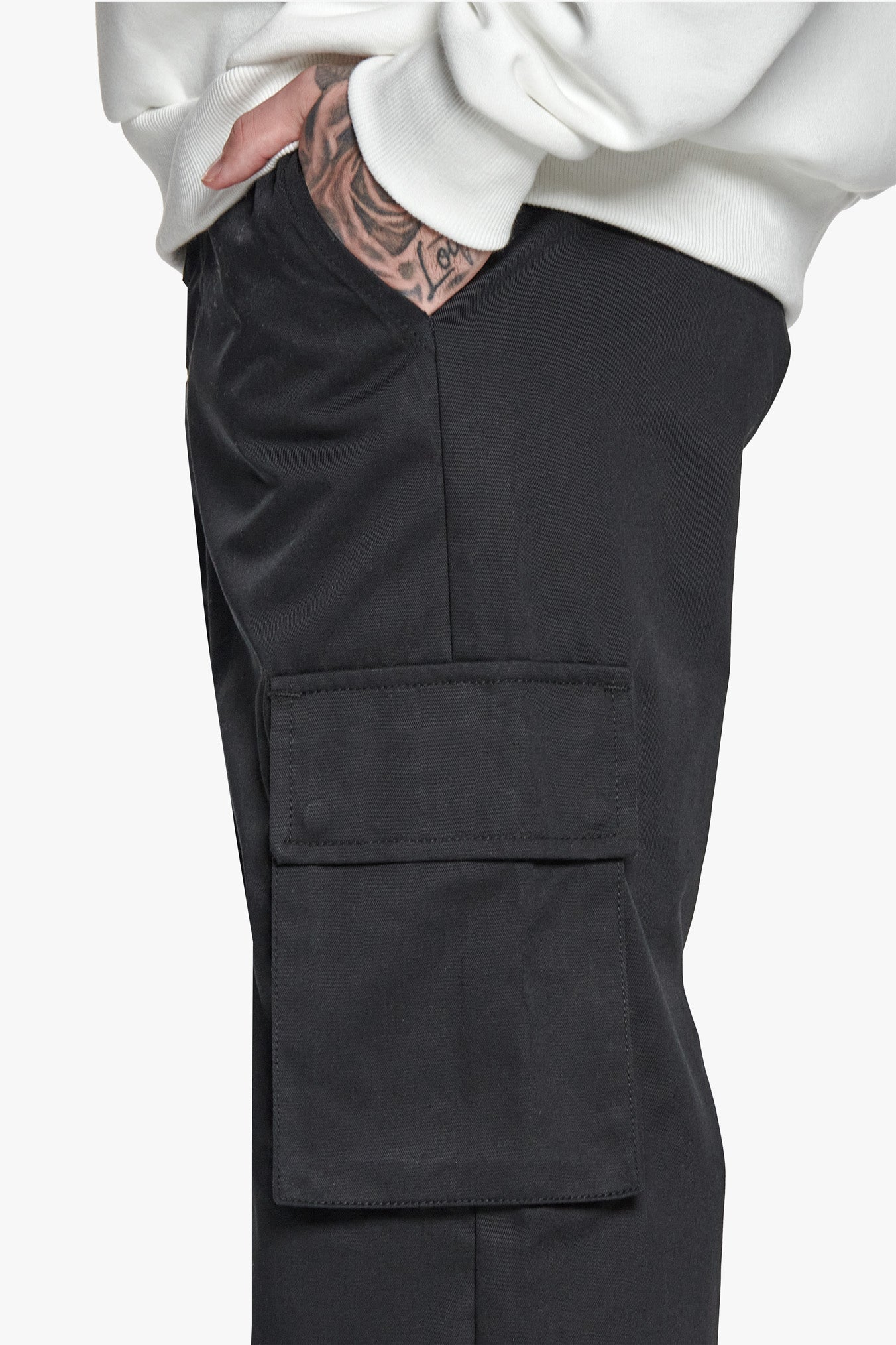 DOUBLE POCKET CARGO PANTS BLACK