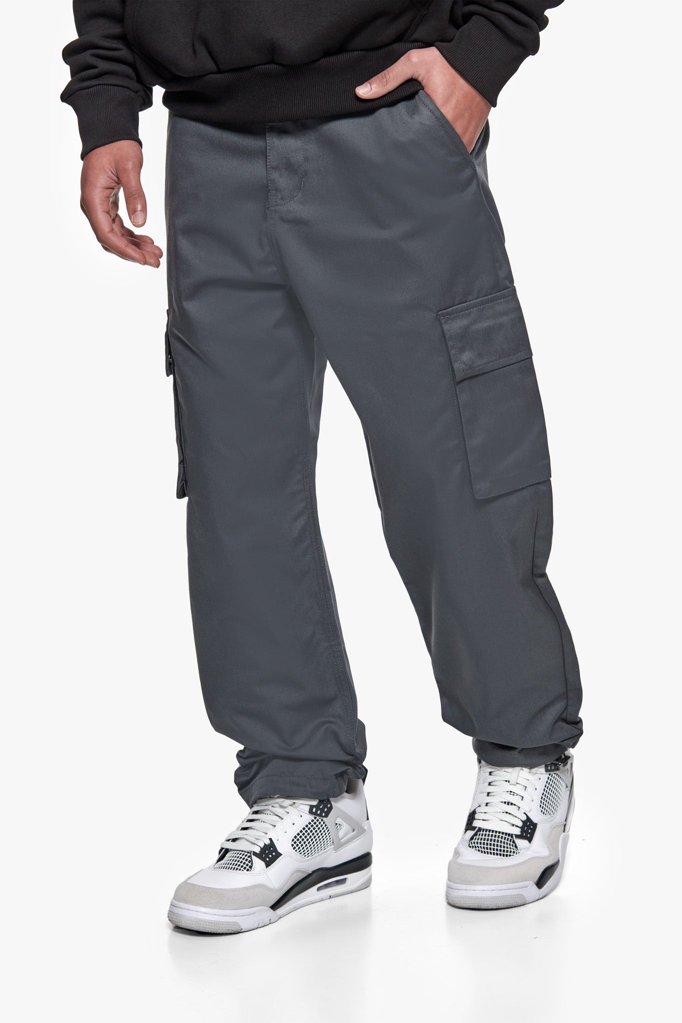 SINGLE CARGO POCKET WORK WEAR PANTS GREY