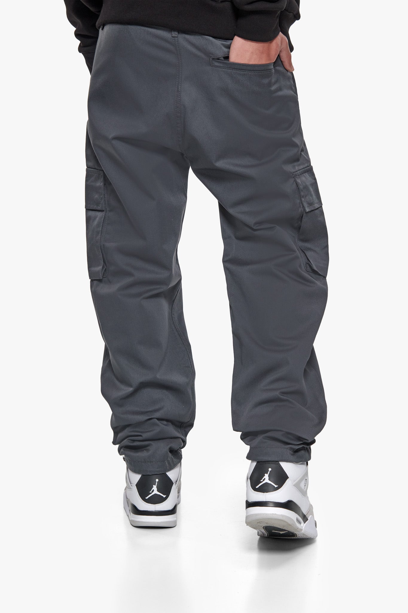 SINGLE CARGO POCKET WORK WEAR PANTS GREY