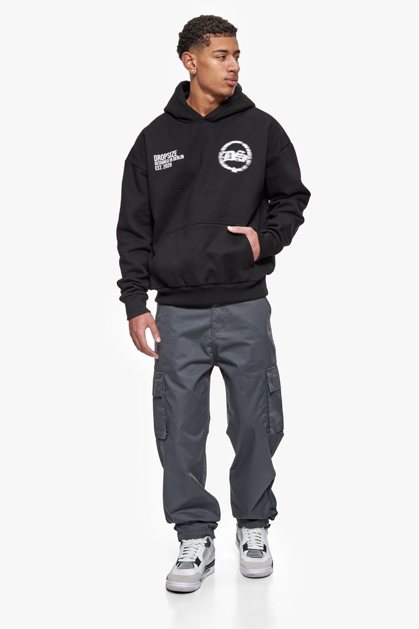 SINGLE CARGO POCKET WORK WEAR PANTS GREY