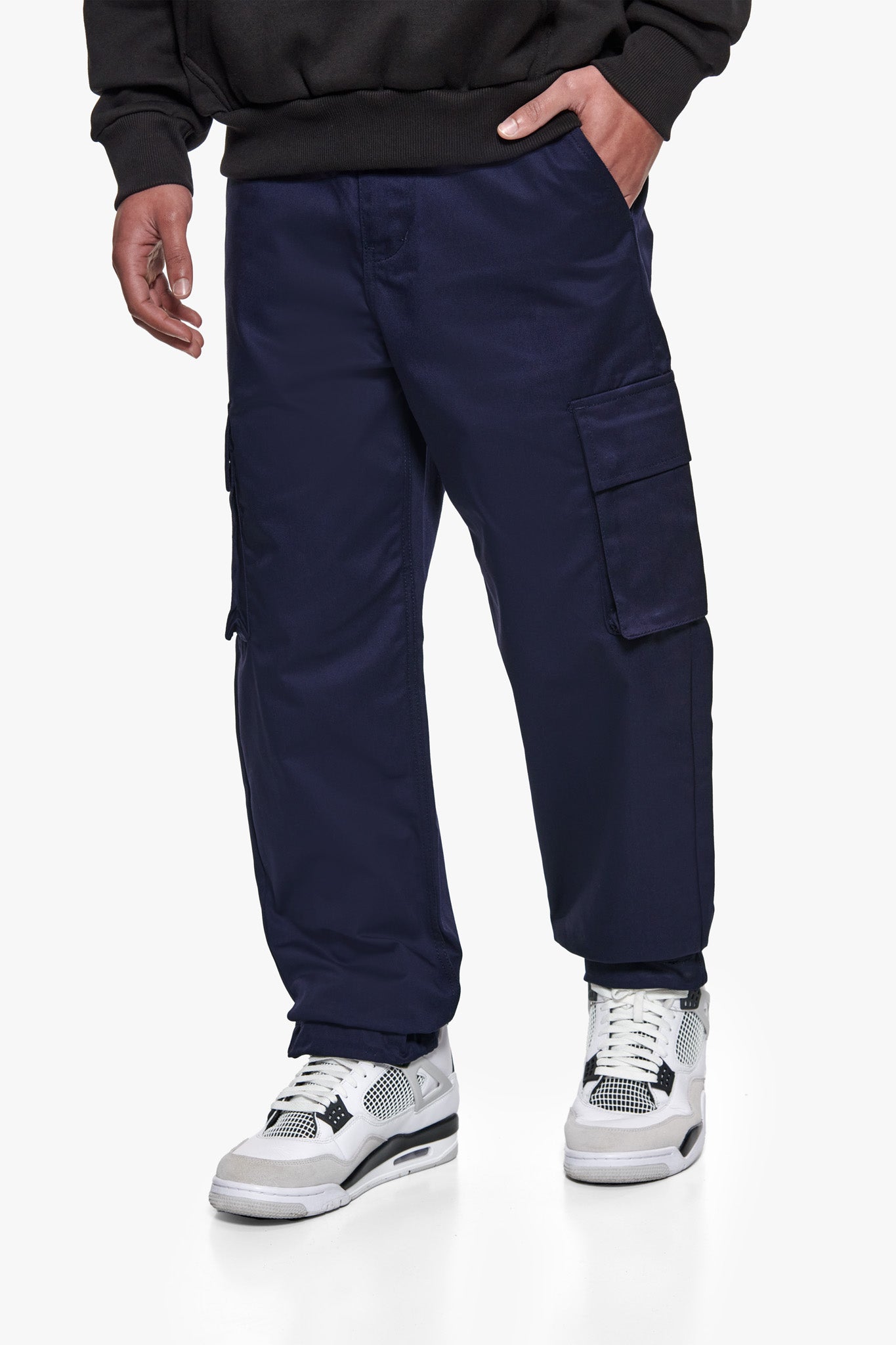 SINGLE CARGO POCKET WORK WEAR PANTS NAVY