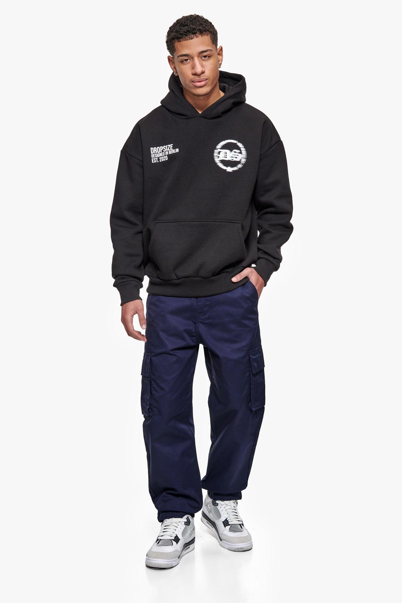 SINGLE CARGO POCKET WORK WEAR PANTS NAVY