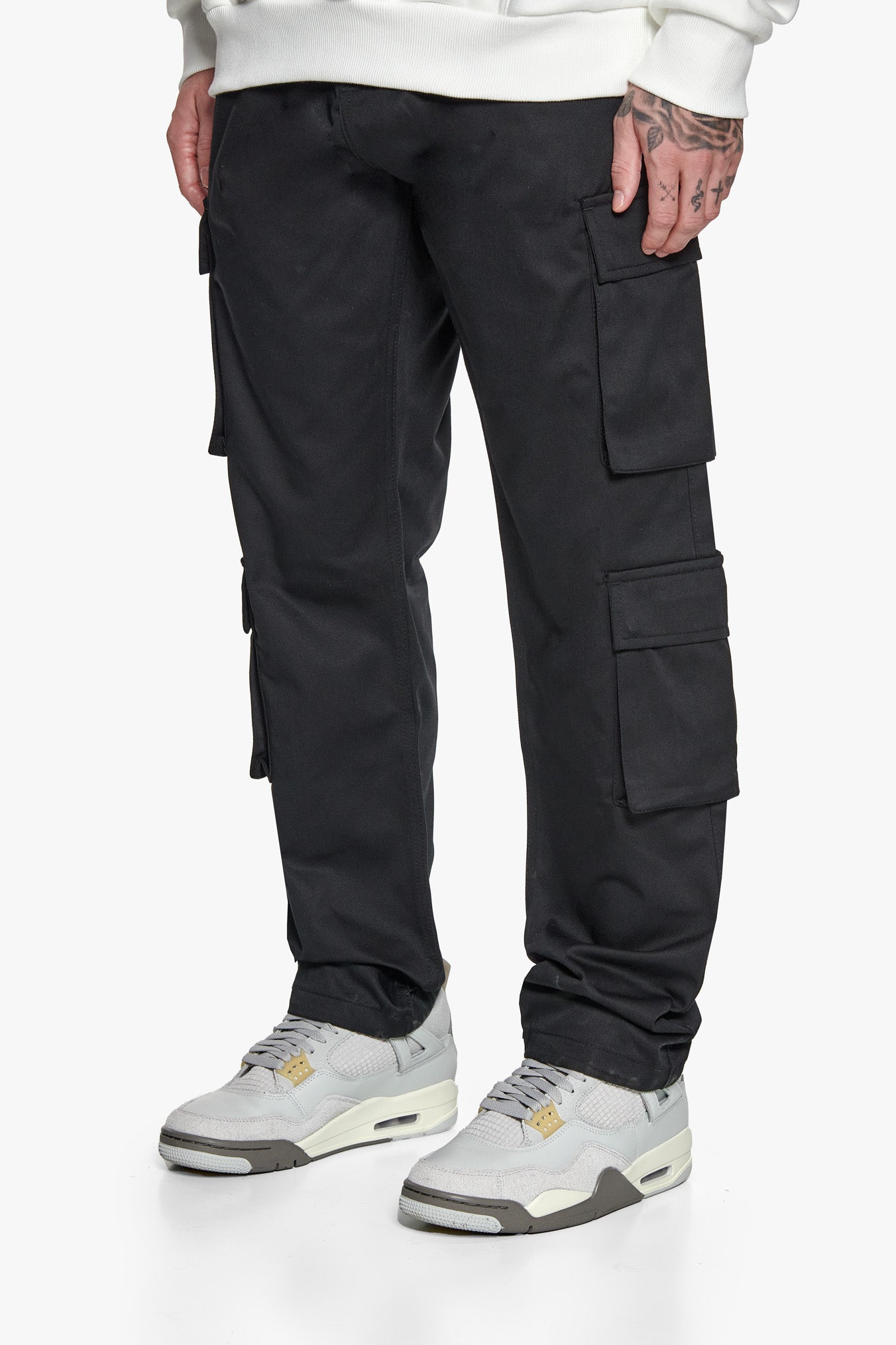 DOUBLE CARGO POCKET WORKWEAR PANTS BLACK