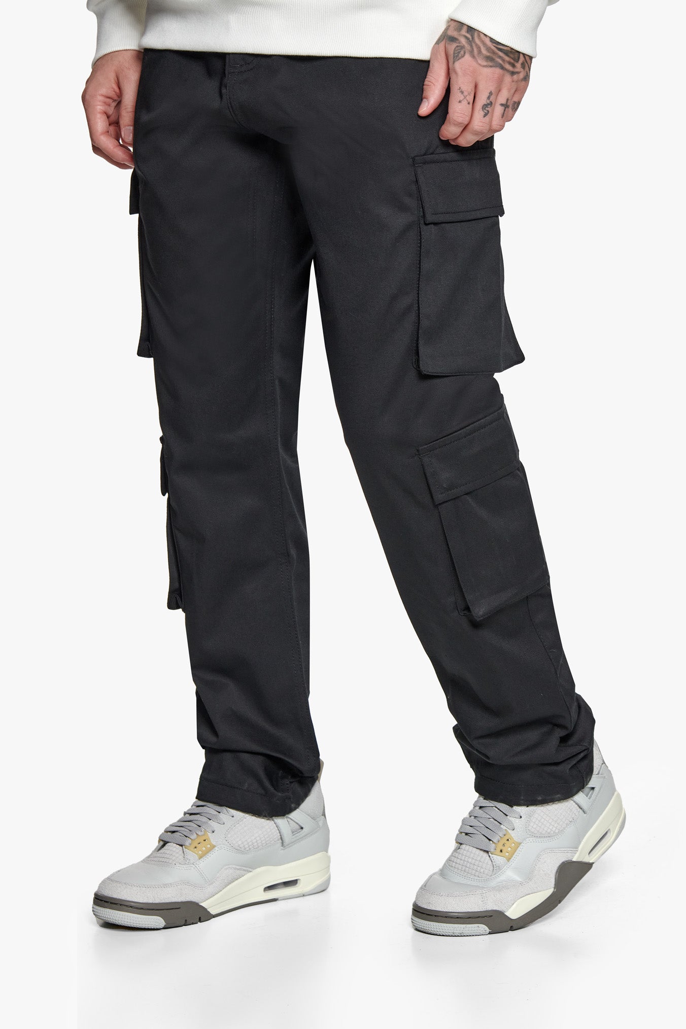 DOUBLE CARGO POCKET WORKWEAR PANTS BLACK