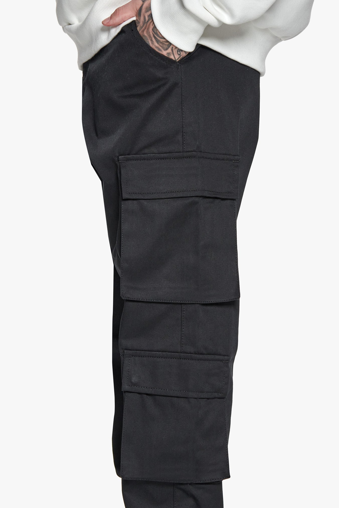 DOUBLE CARGO POCKET WORKWEAR PANTS BLACK
