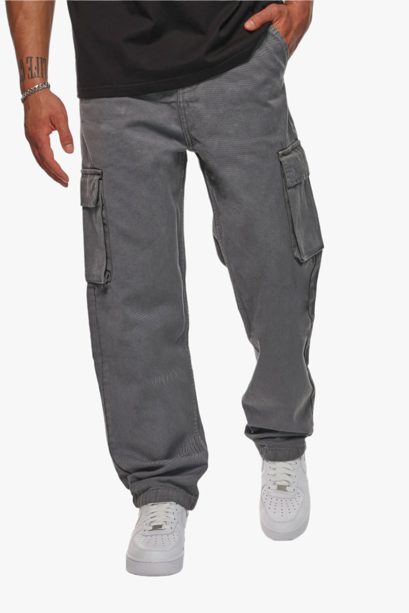 V2 CARGO JEANS SINGLE POCKET STEEL GREY