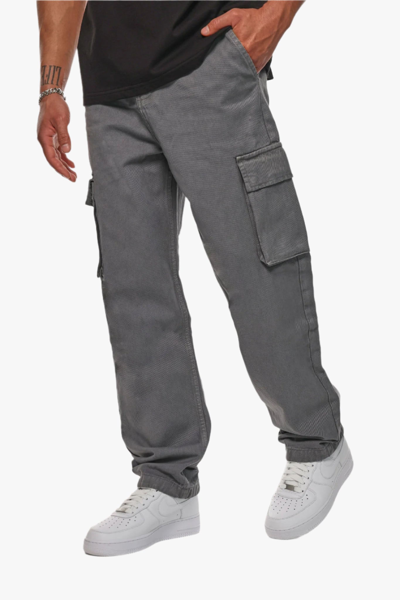 V2 CARGO JEANS SINGLE POCKET STEEL GREY