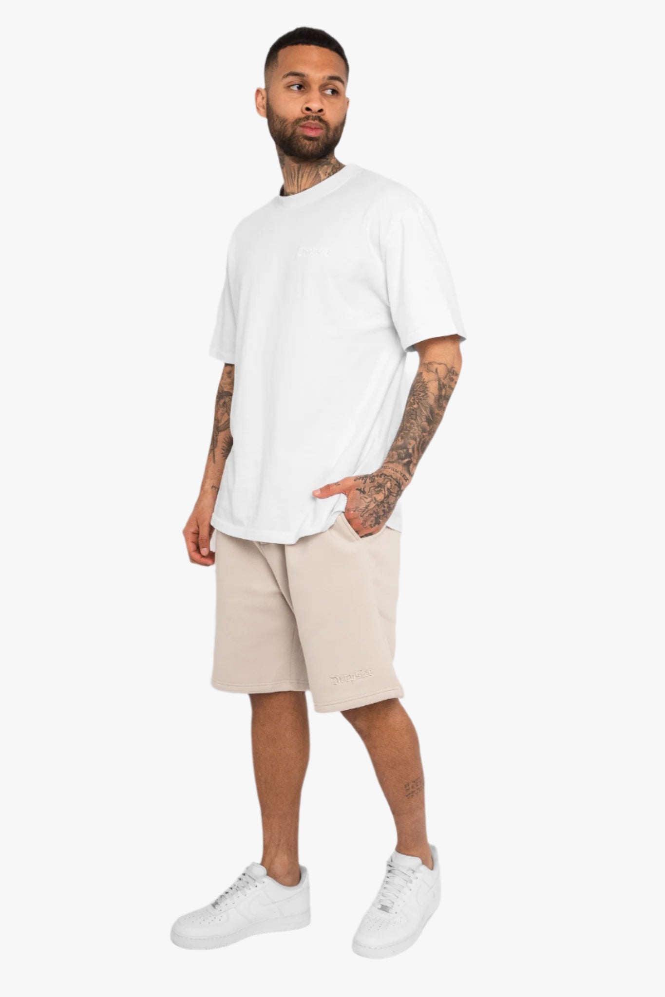 HEAVY SWEAT EMBO SHORT MOON BEAM