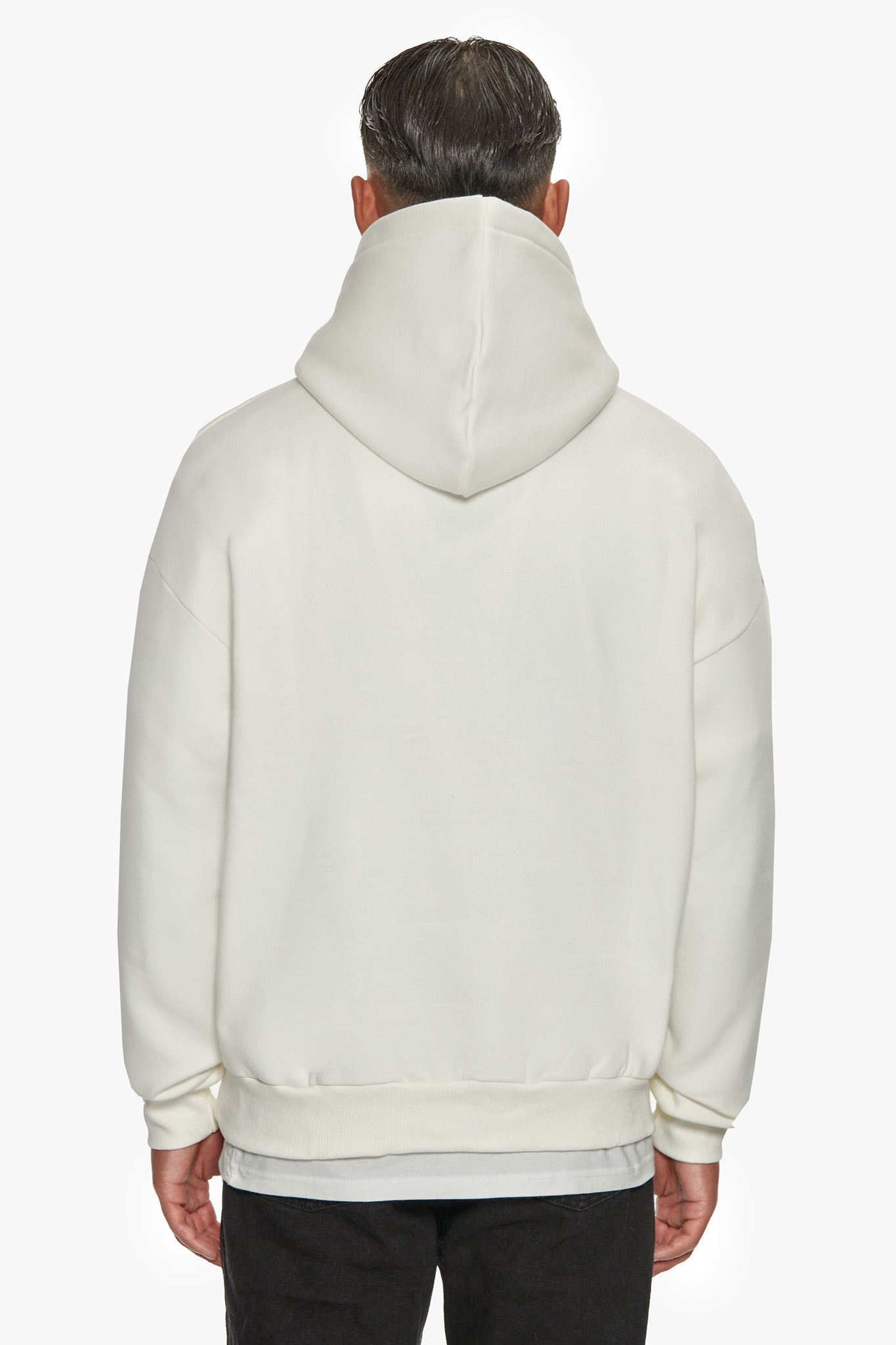 HEAVY OVERSIZE EMBO HOODIE CREAM WHITE