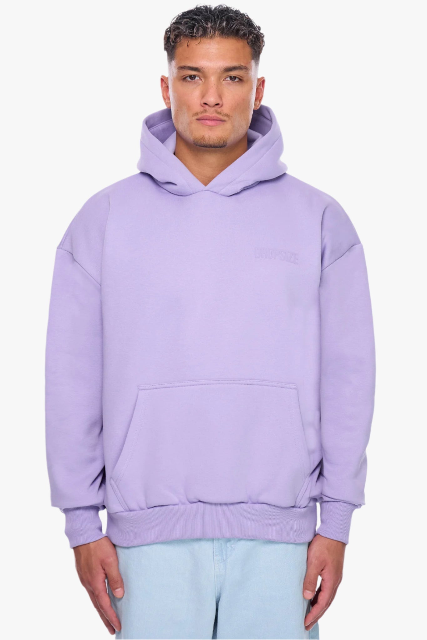 HEAVY OVERSIZE HD PRINT HOODIE PURPLE ROSE