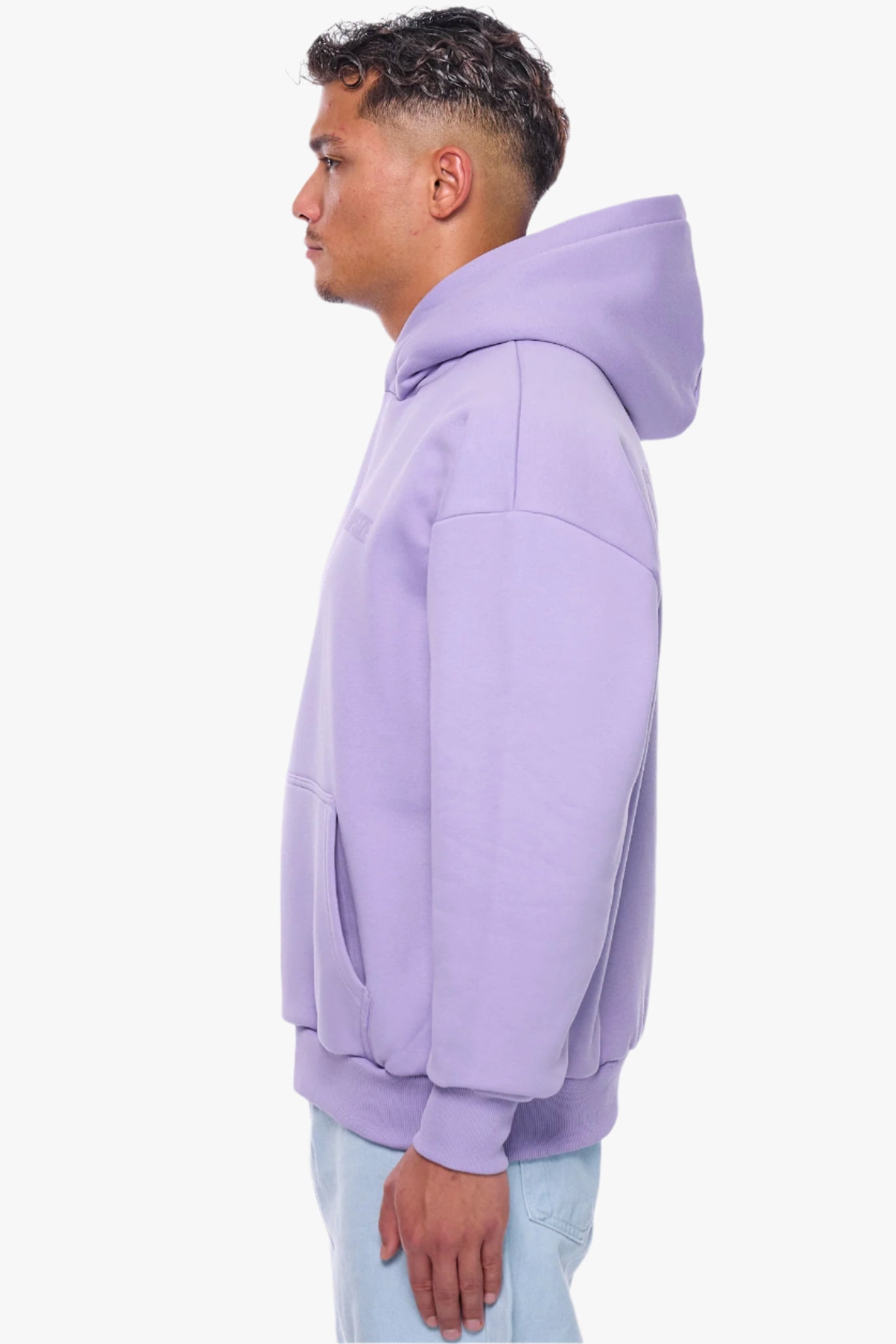 HEAVY OVERSIZE HD PRINT HOODIE PURPLE ROSE