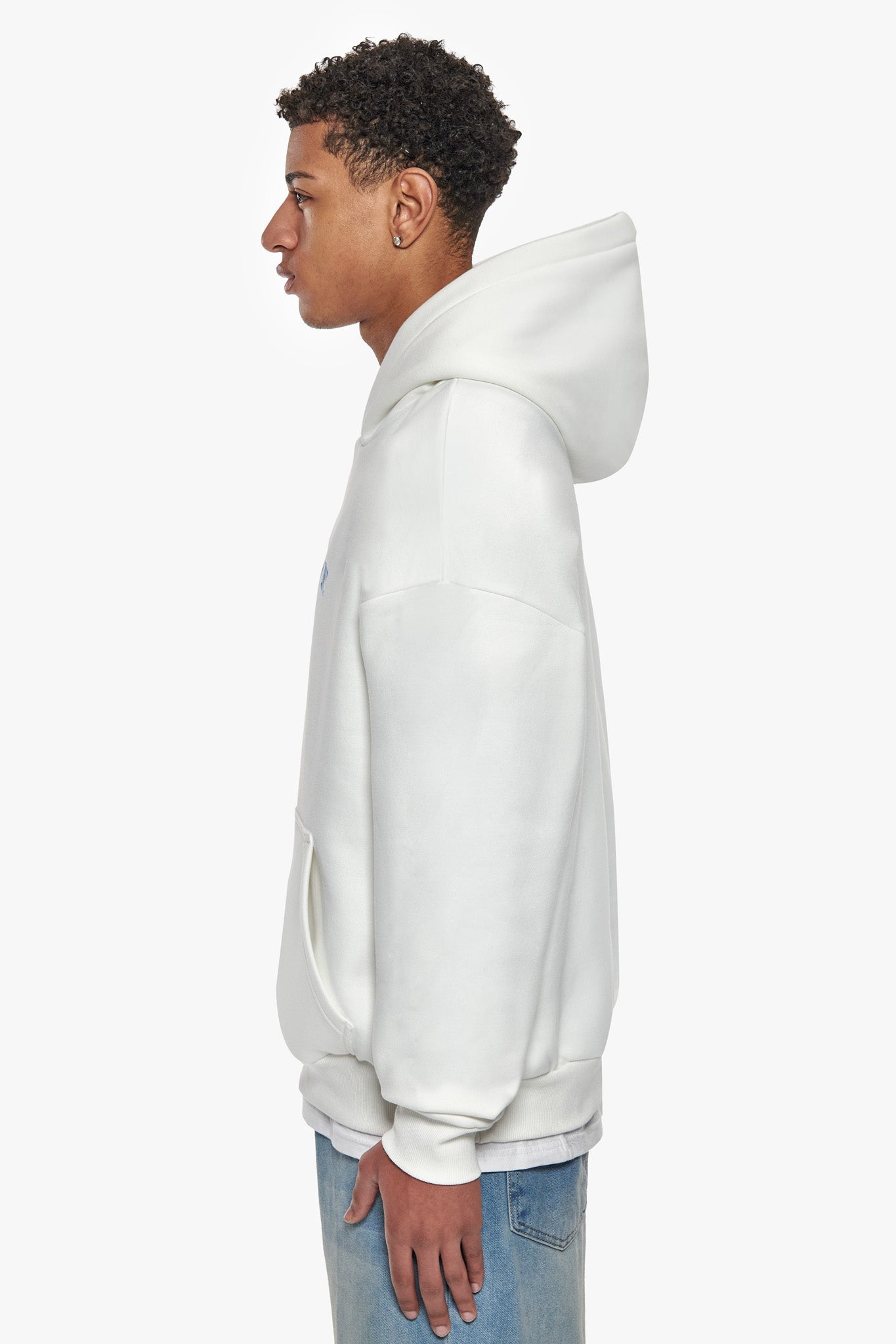 HEAVY OVERSIZE CREW ATHLETIC HOODIE CREAM