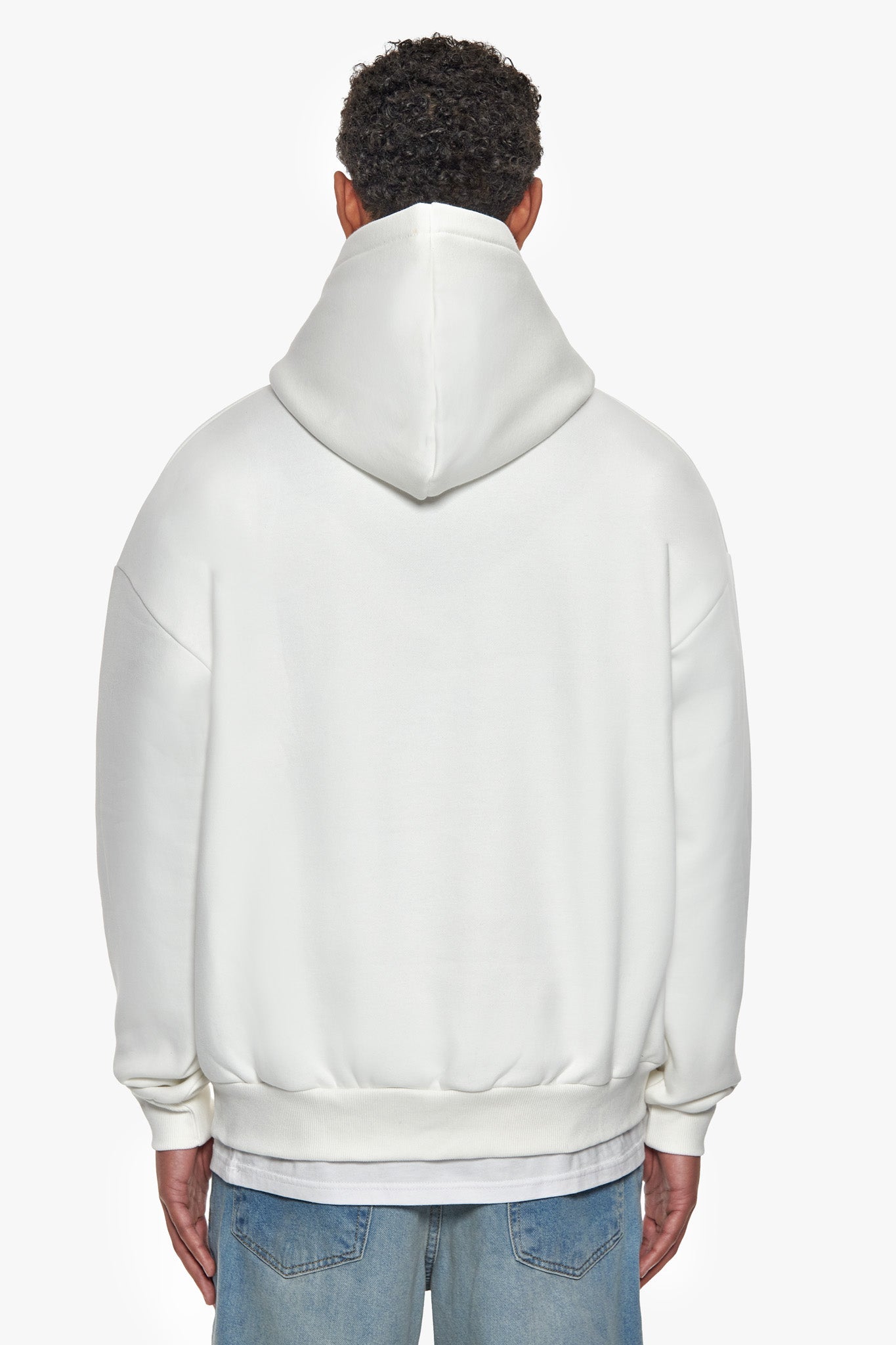 HEAVY OVERSIZE CREW ATHLETIC HOODIE CREAM