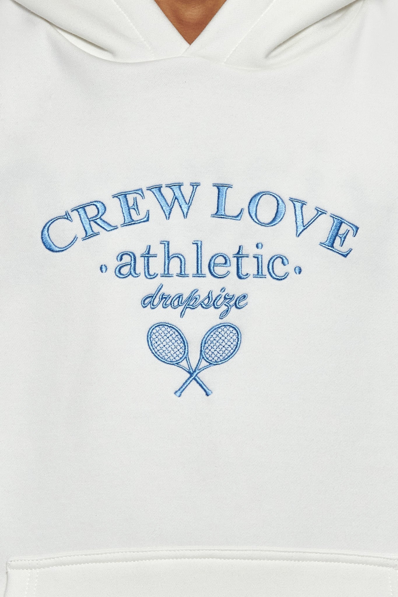 HEAVY OVERSIZE CREW ATHLETIC HOODIE CREAM