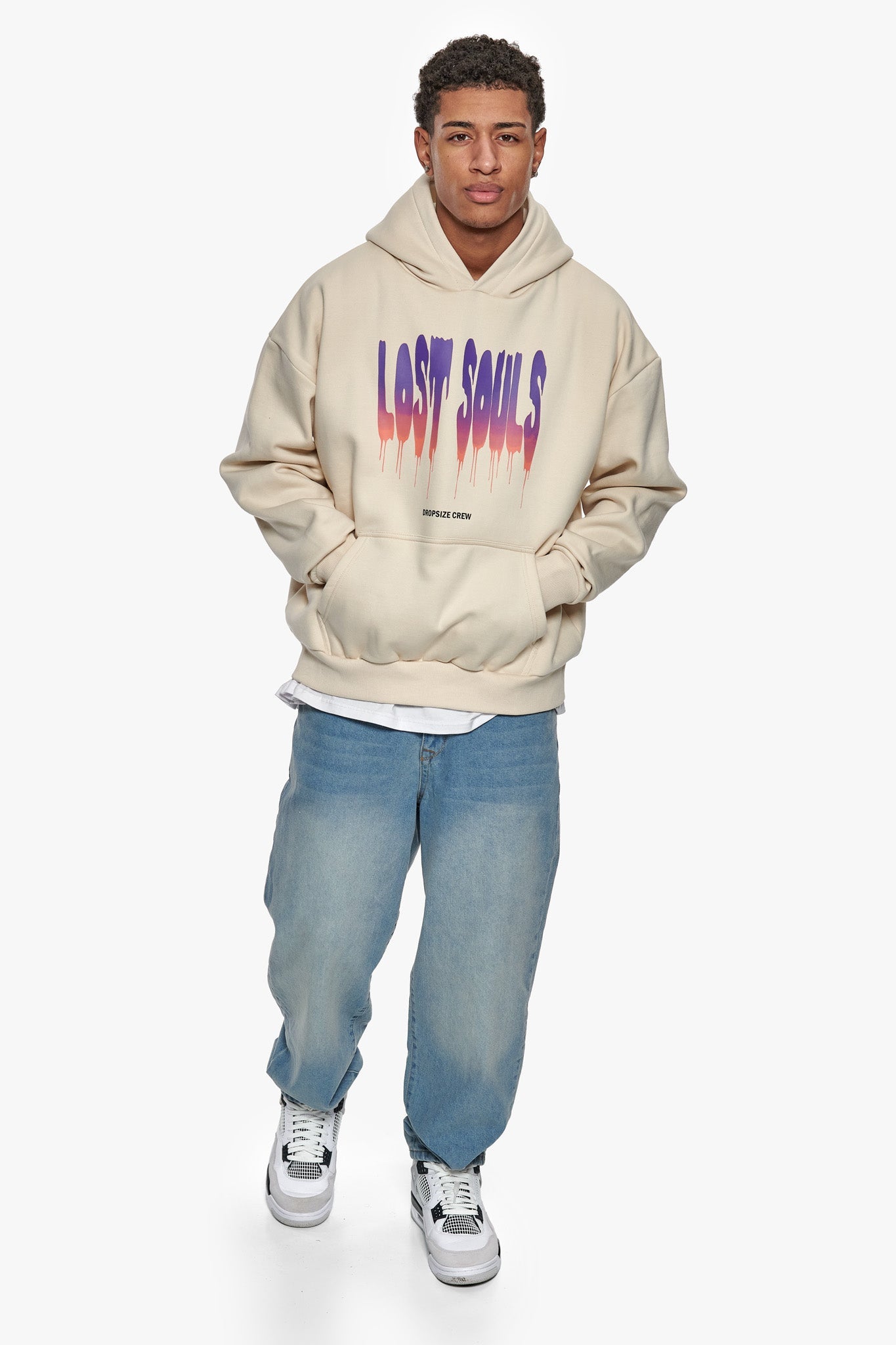 HEAVY OVERSIZE LOST SOULS HOODIE COCONUT MILK