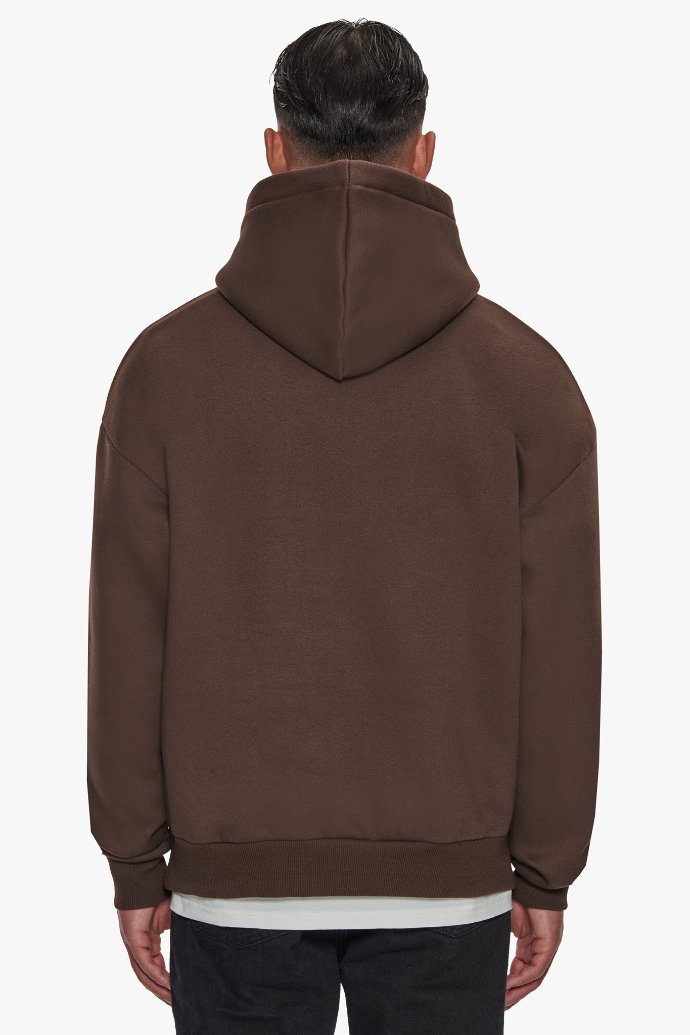 HEAVY OVERSIZE TRIPLE LOGO HOODIE CHOCOLATE BROWN