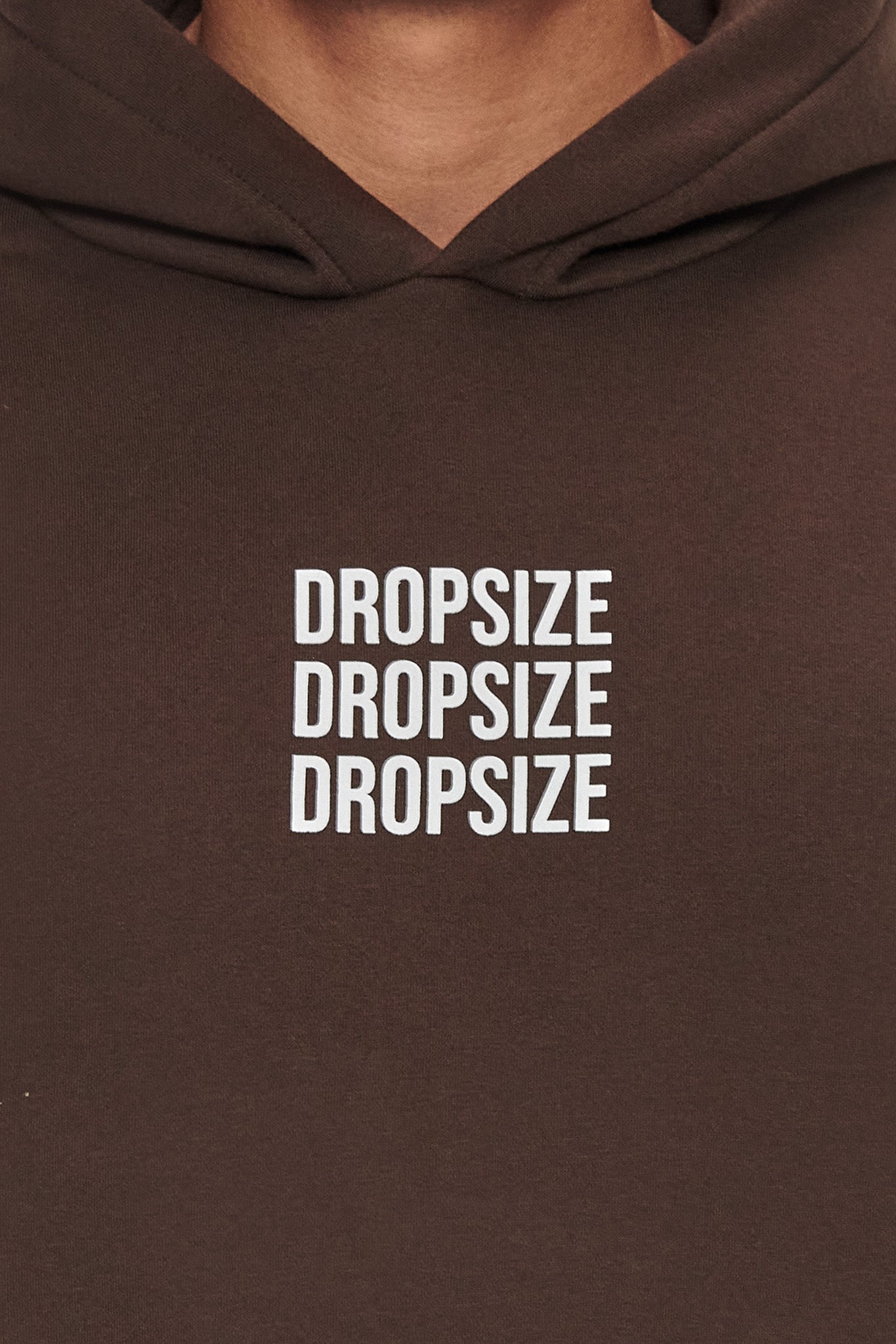 HEAVY OVERSIZE TRIPLE LOGO HOODIE CHOCOLATE BROWN
