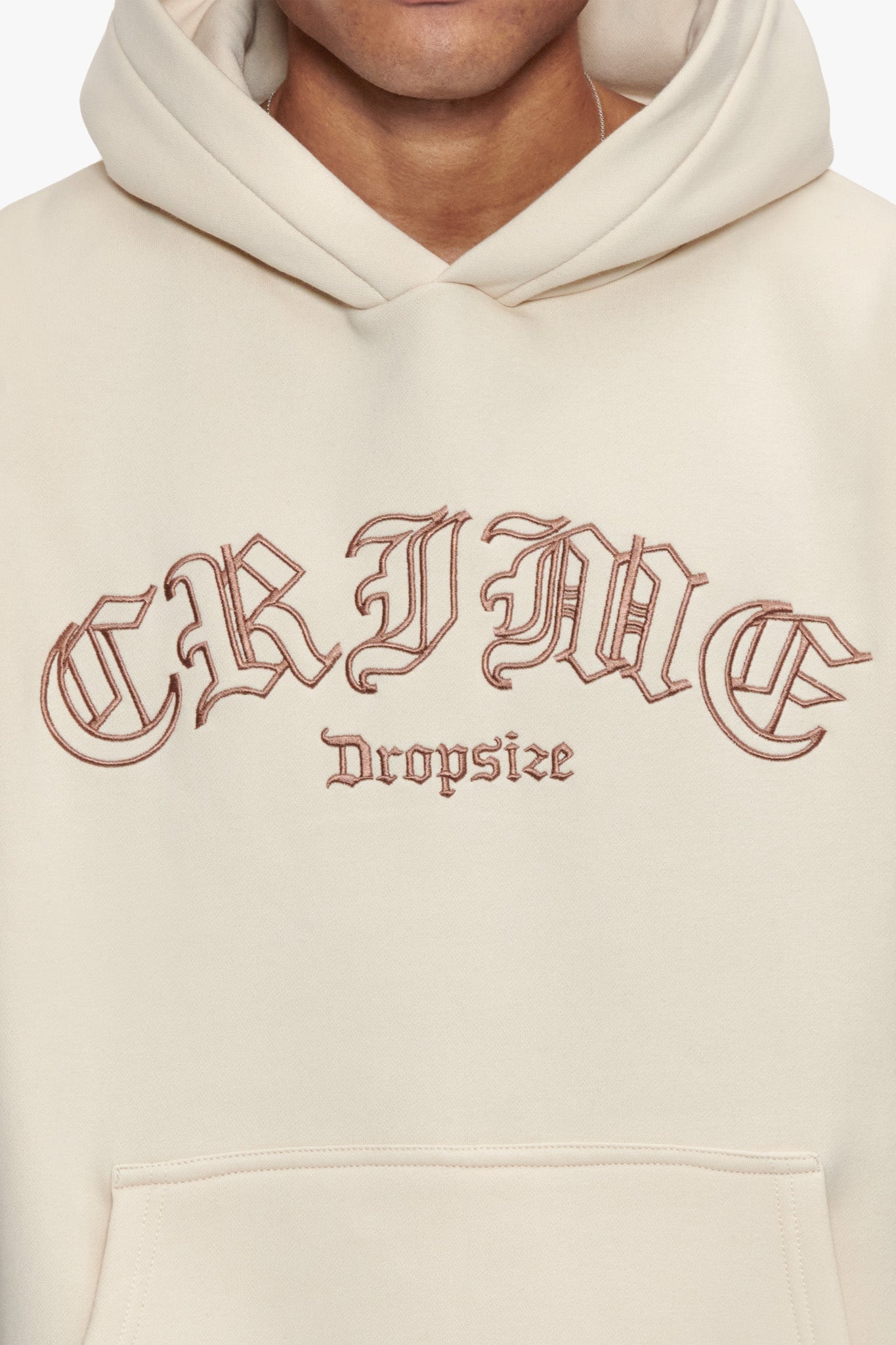 HEAVY OVERSIZE CRIME OUTLINE HOODIE COCONUT MILK