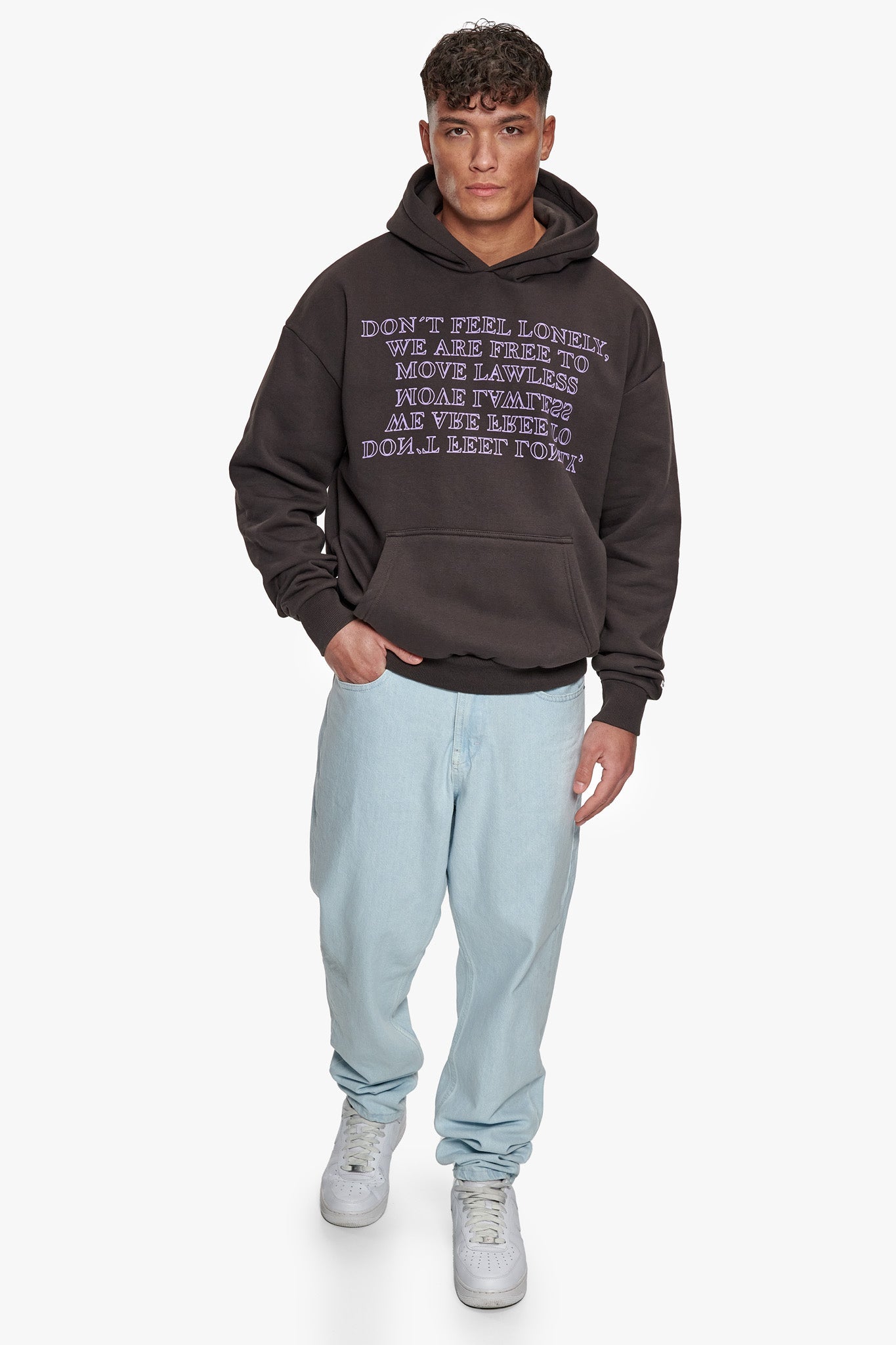 HEAVY OVERSIZE MOVE LAWLESS HOODIE WASHED BLACK