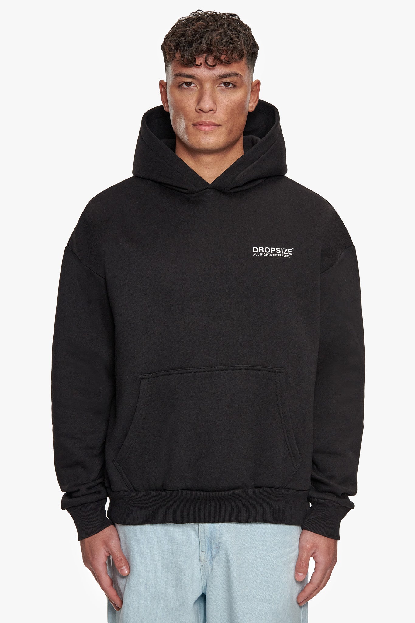 HEAVY OVERSIZE STAY TRUE HOODIE BLACK