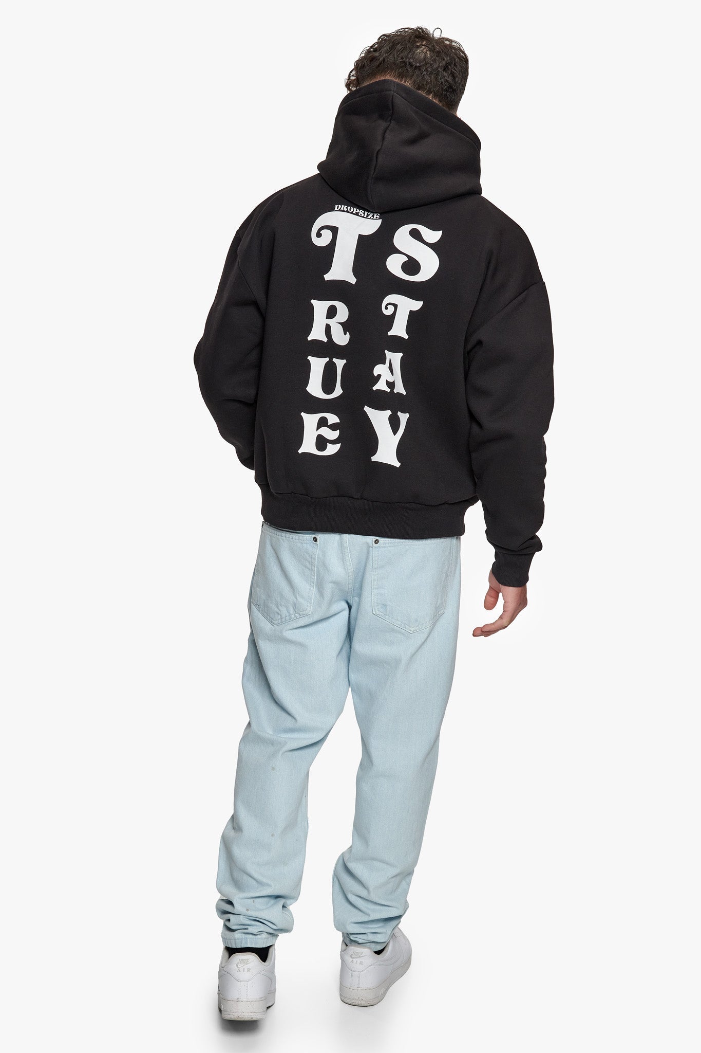 HEAVY OVERSIZE STAY TRUE HOODIE BLACK