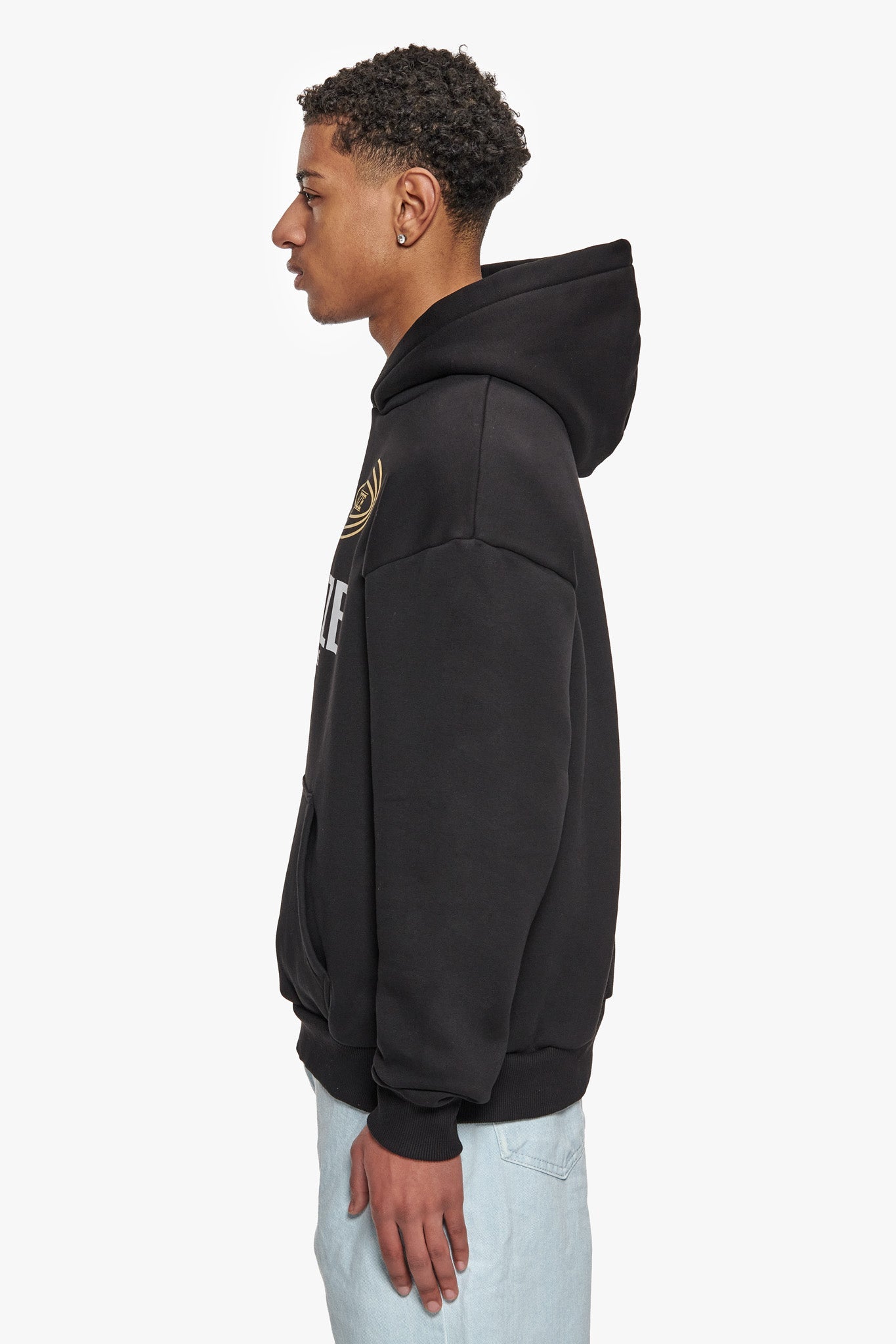 HEAVY OVERSIZE MORE FOCUS HOODIE WASHED BLACK