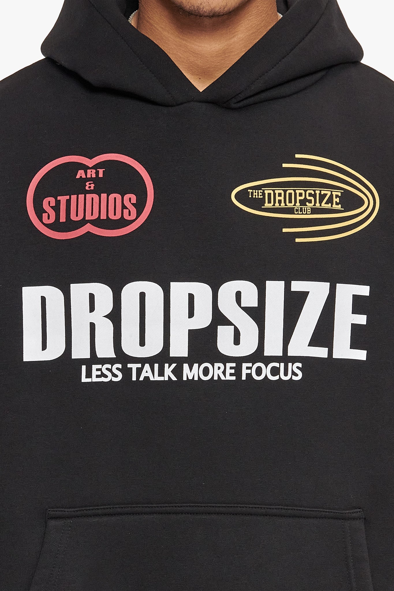 HEAVY OVERSIZE MORE FOCUS HOODIE WASHED BLACK