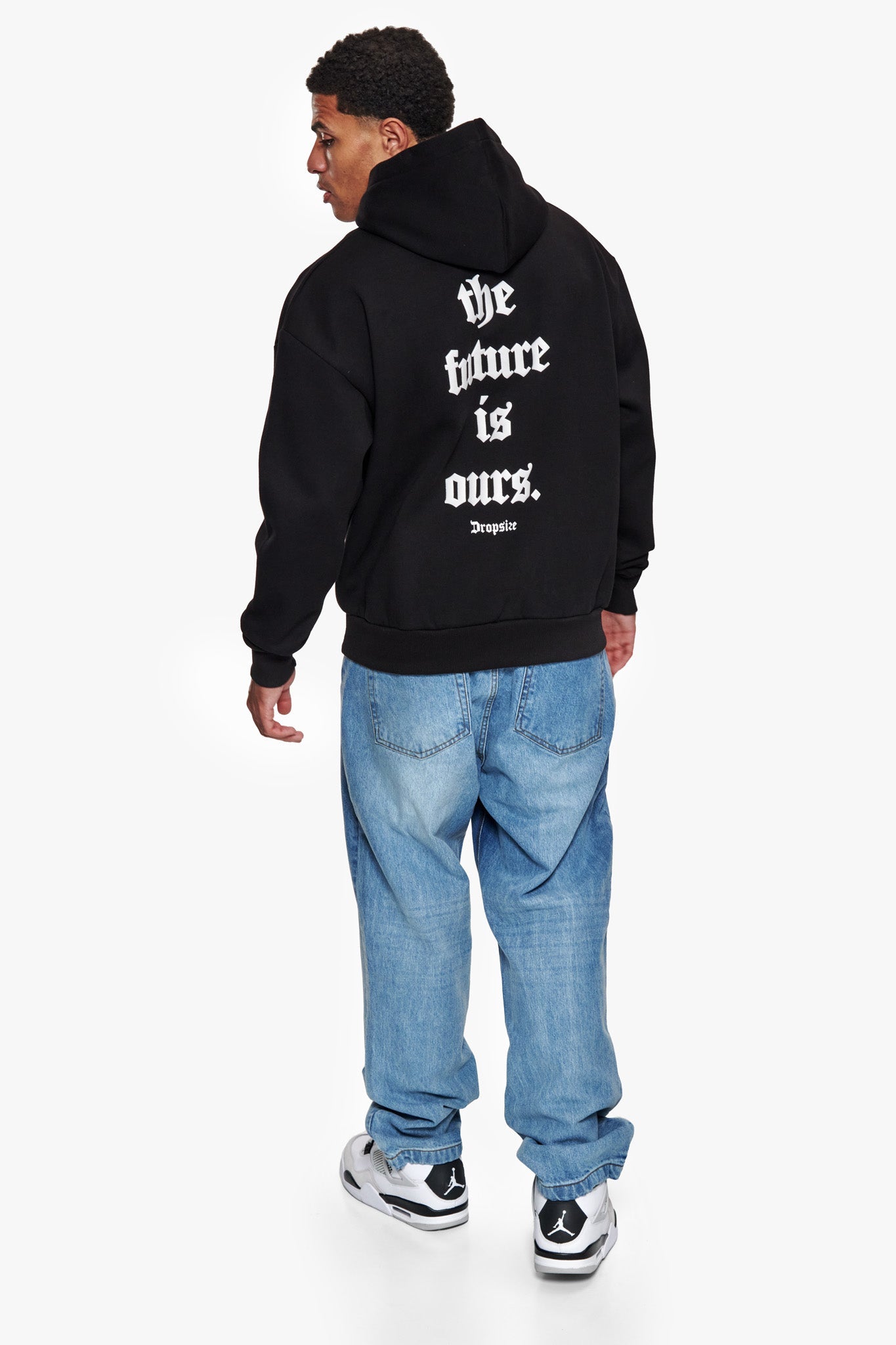 SUPER HEAVY OVERSIZE FUTURE IS OURS HOODIE BLACK